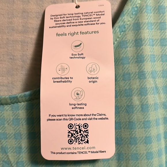 NWT Lands’ End Sleeveless Tiered Maxi Dress Blue Green Check Medium 10-12 #10192 - Picture 3 of 5